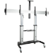 StarTech.com Dual TV Cart for 37-60in VESA TVs up to 110lb/50kg each - Height Adjustable TV Mount, Mobile Display Cart w/ Equipment Shelves - Rolling TV Cart on Wheels - Rolling TV Stand