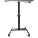 StarTech.com Mobile Standing Desk - Portable Sit Stand Ergonomic Height Adjustable Cart on Wheels - Rolling Computer/Laptop Workstation Table with Locking One-Touch Lift for Teacher/Student