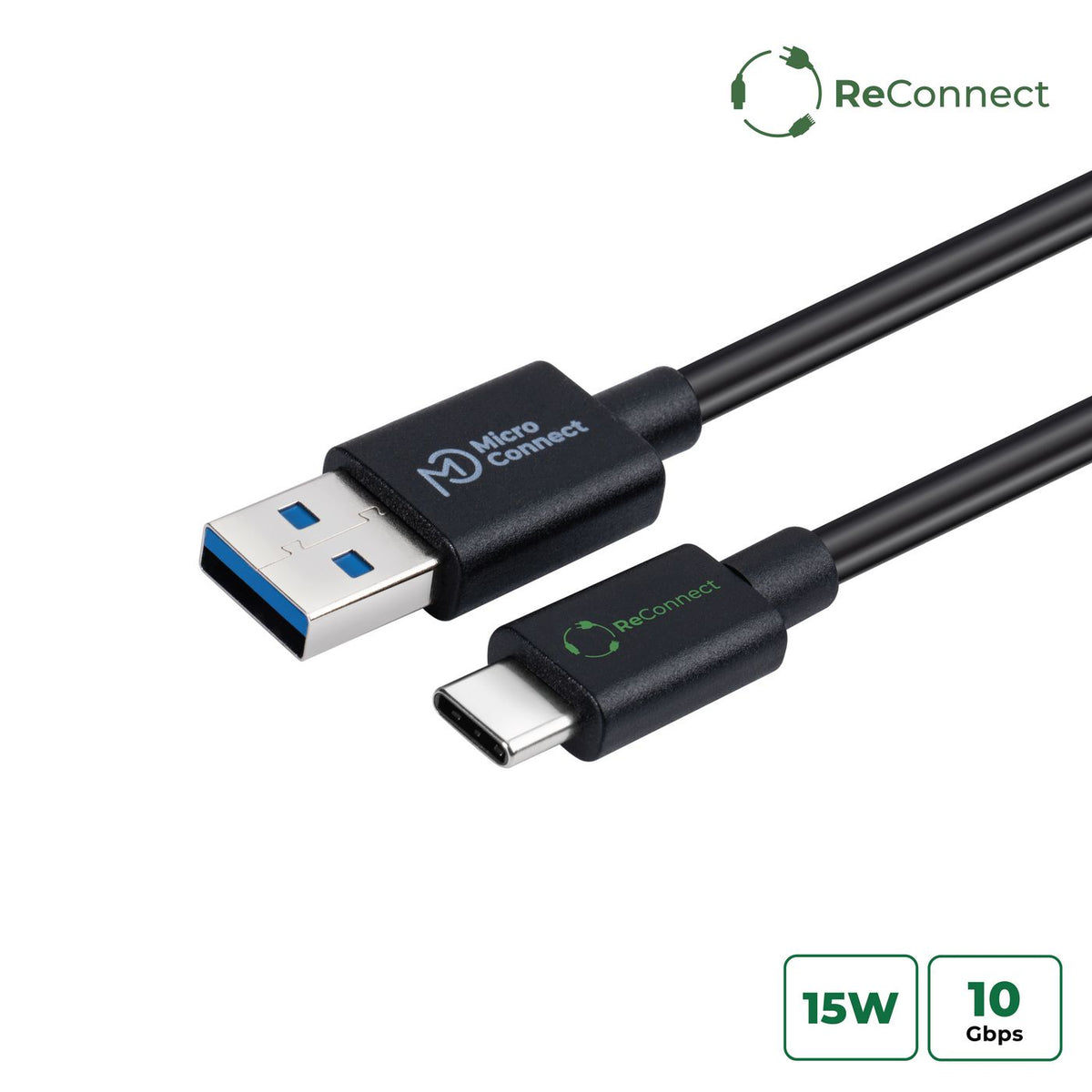 Microconnect ECO-USB3.1CA2 USB cable USB 3.2 Gen 1 (3.1 Gen 1) 2 m USB C USB A Black