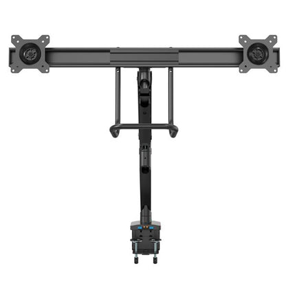StarTech.com Desk Mount Dual Monitor Arm with USB & Audio - Slim Full Motion Adjustable Dual Monitor VESA Mount for up to 32" (17.6lb/8kg) Displays - Ergonomic Articulating - C-Clamp/Grommet