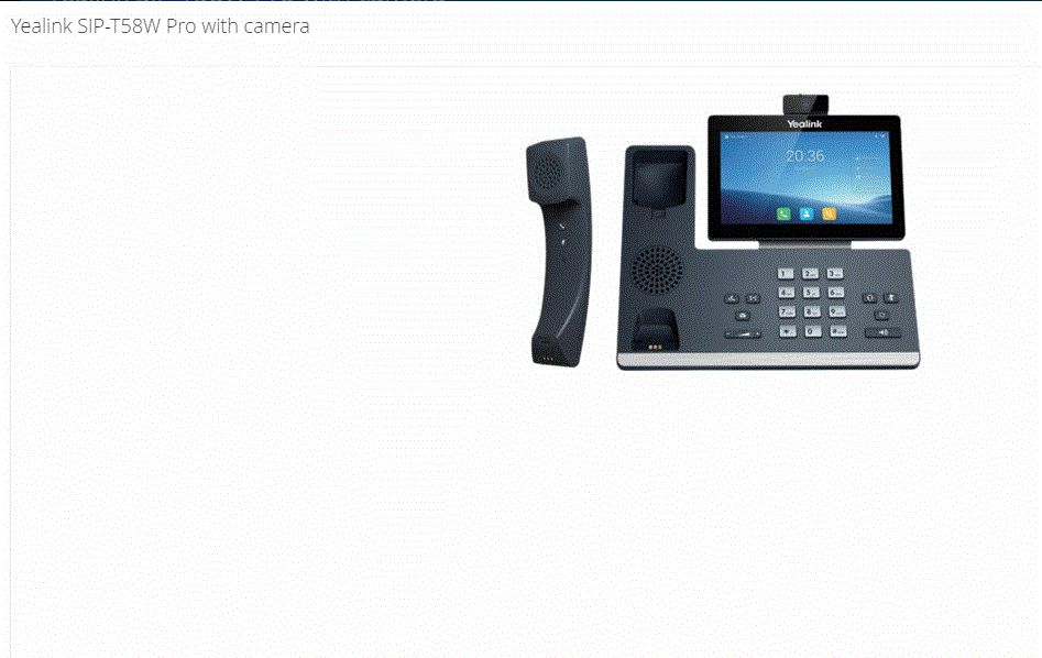 Yealink SIP-T58W Pro with camera VoIP phone with Bluetooth interface with caller ID 10-party call capability SIP SIP v2 SRTP RTCP-XR