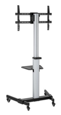 Manhattan Trolley Mount Stand for TV & Monitors, For screens: 37" to 86", -10 to 5° Tilt, 90° Rotation, VESA compatibility: all between 200x200 to 600x400mm - check the dimensions of the four mounting holes on back of screen to ensure it fits, Max 50kg, B