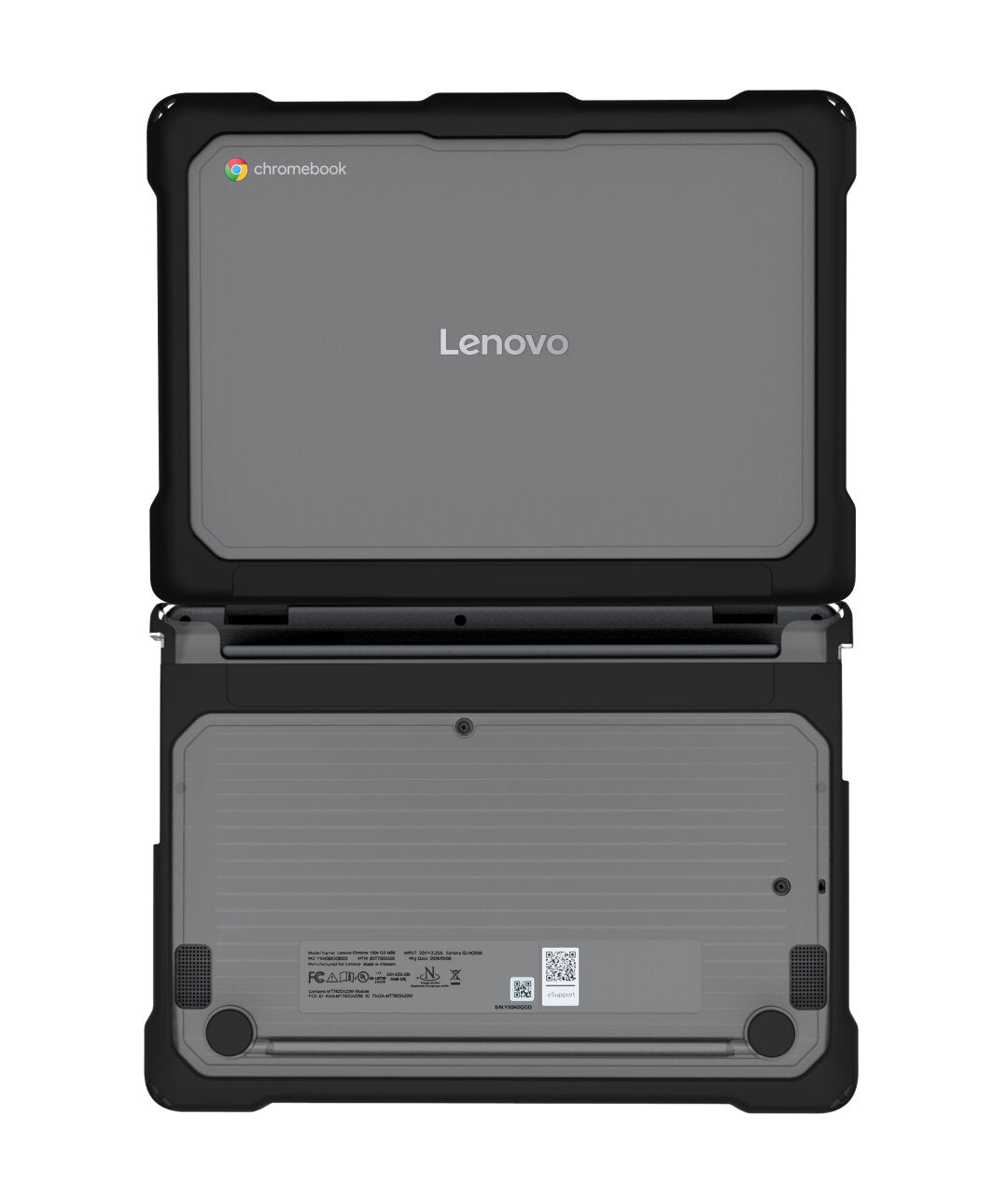 Techair TACHS030 Protective Hard Shell case for Lenovo 100e 5th Gen, 11.6-12.2 black/clear