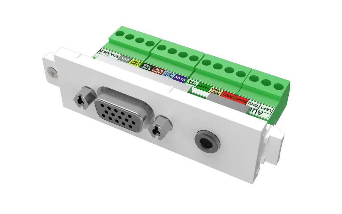 Vision Techconnect3 VGA+3.5mm module TC3 VGAF3.5MM, VGA + 3.5 mm, White, 64 mm, 38 mm, 21 mm