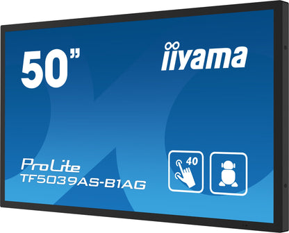 iiyama TF5039AS-B1AG computer monitor 125.7 cm (49.5") 3840 x 2160 pixels 4K Ultra HD LED Touchscreen Black