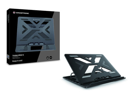 Conceptronic ERGO Laptop Cooling Stand Notebook stand Black 39.6 cm (15.6")