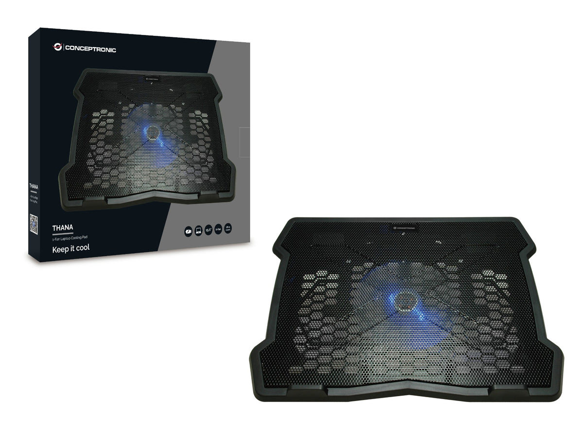 Conceptronic THANA05B notebook cooling pad 39.6 cm (15.6") Black