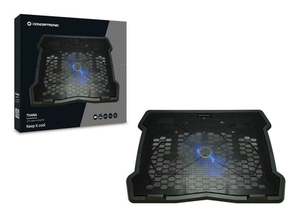 Conceptronic THANA05B notebook cooling pad 39.6 cm (15.6") Black