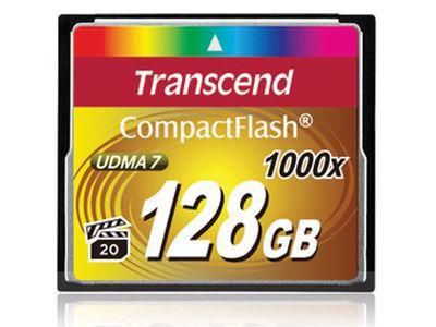 Transcend CF 1000X 128GB CompactFlash 1000x 128GB, 128 GB, CompactFlash, MLC, 160 MB/s, 120 MB/s, Black