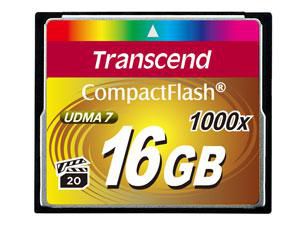 Transcend CF 1000X 16GB CompactFlash Card 1000x 16GB, 16 GB, CompactFlash, 160 MB/s, 120 MB/s