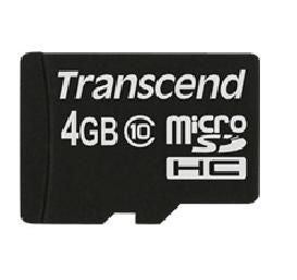 Transcend 4GB MICRO SDHC10(NOBOX+ADAPTER TS4GUSDC10, 4 GB, MicroSDHC, Class 10, 10 MB/s, Black