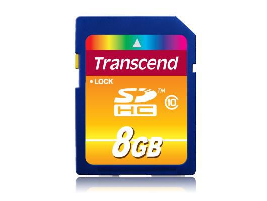 Transcend SD Card SDHC 8GB Class 10 SD Card SDXC/SDHC Class 10 8GB, 8 GB, SDHC, Class 10, NAND, 30 MB/s, Black