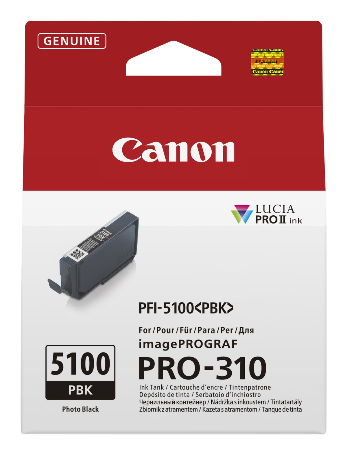 Canon 6952C001/PFI-5100PBK Ink cartridge black pigmented 450 Photos 14ml for Canon IPF PRO-310