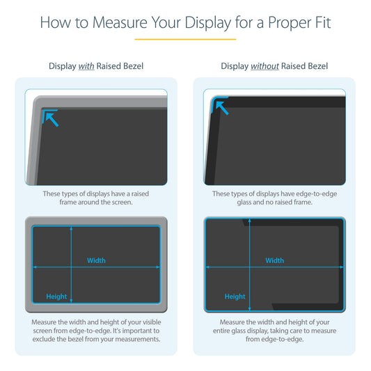 StarTech.com Monitor Privacy Screen for 21.5 inch PC Display - Computer Screen Security Filter - Blue Light Reducing Screen Protector Film - 16:9 Widescreen - Matte/Glossy - +/-30 Degree - TAA