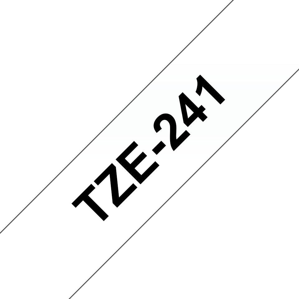 Brother Tape Black on White 18mm TZe241, Black on white, TZe, 1.8 cm, 8 m, 1 pc(s), Blister