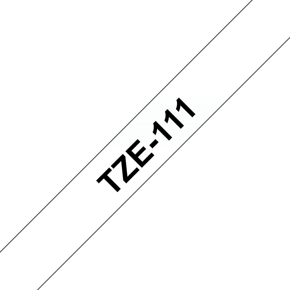 Brother TZE-111 DirectLabel black on Transparent Laminat 6mm x 8m for Brother P-Touch TZ 3.5-18mm/6-12mm/6-18mm/6-24mm/6-36mm