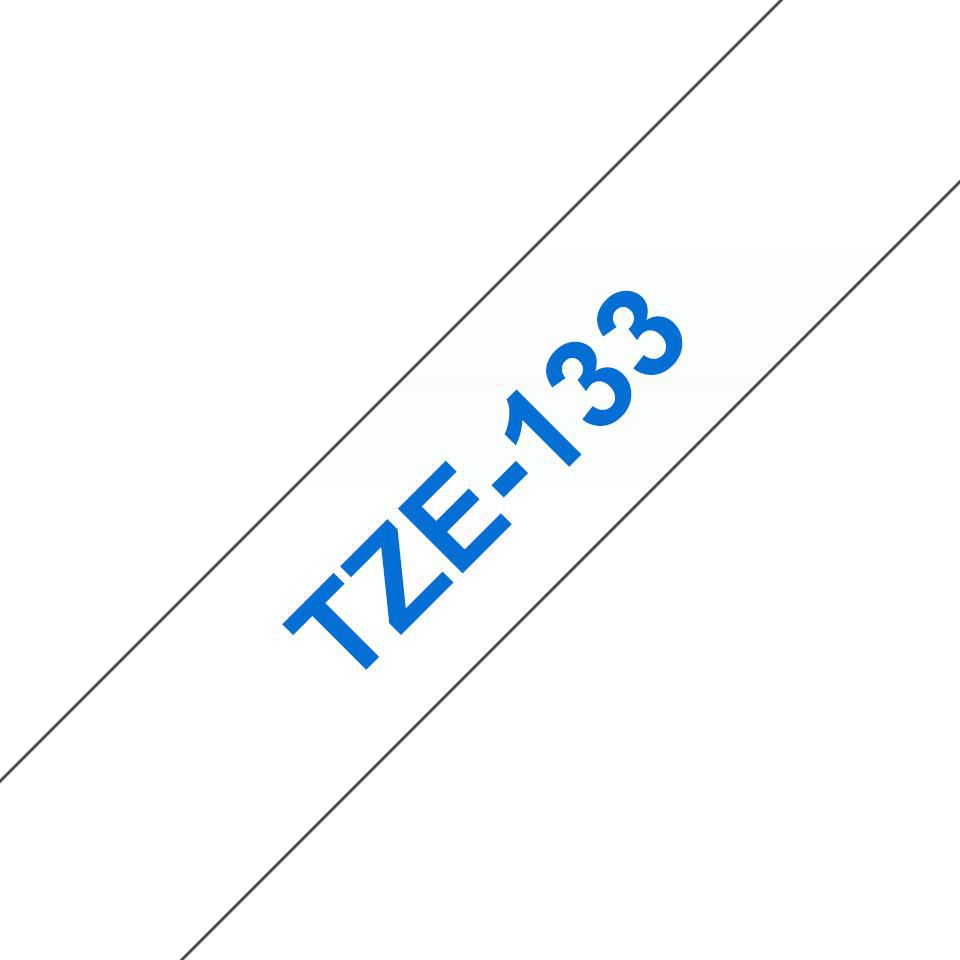 Brother Tape Blue on Clear 12mm Laminated tape 12mm, Blue on transparent, TZe, Grey, Thermal transfer, Brother, PT-1280HK, PT-1280SN,