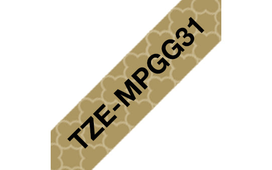 Brother TZ-EMPGG31 DirectLabel black on gold Laminat 12mm x 4m for Brother P-Touch TZ 3.5-18mm/6-12mm/6-18mm/6-24mm/6-36mm