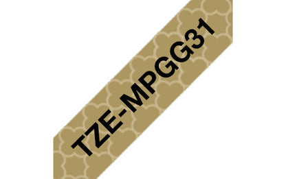 Brother TZ-EMPGG31 DirectLabel black on gold Laminat 12mm x 4m for Brother P-Touch TZ 3.5-18mm/6-12mm/6-18mm/6-24mm/6-36mm