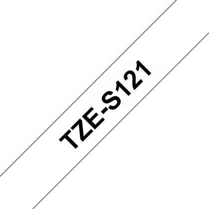 Brother TZE-S121 DirectLabel black on Transparent extra strong 9mm x 8m for Brother P-Touch TZ 3.5-18mm/6-12mm/6-18mm/6-24mm/6-36mm