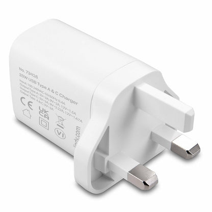 Lindy 20W USB Type A and C Charger