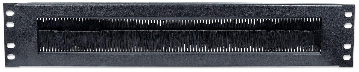 Intellinet 19" Cable Entry Panel, 2U, with Brush Insert, Black