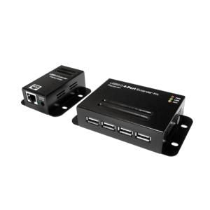 LogiLink USB 2.0 Cat.5 extender, 50 m, incl. 4-port USB Hub, mountable, black 50m w/ 4-port HubPOE