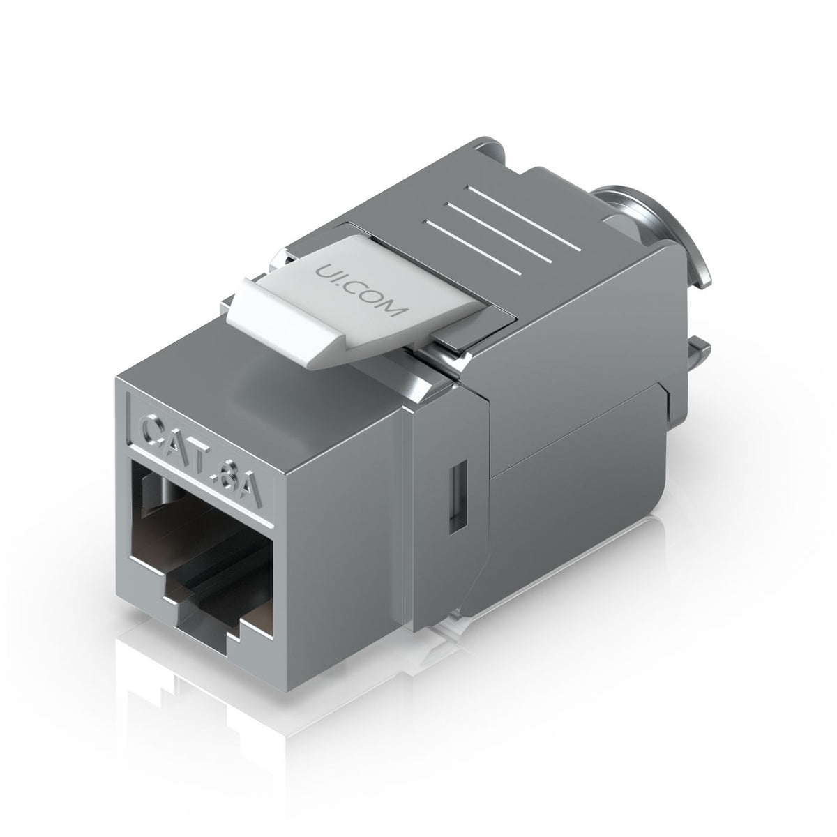 Ubiquiti Toolless keystone (12-pack) Cat6A Ethernet jack without the use of a punch-down or crimping tool.