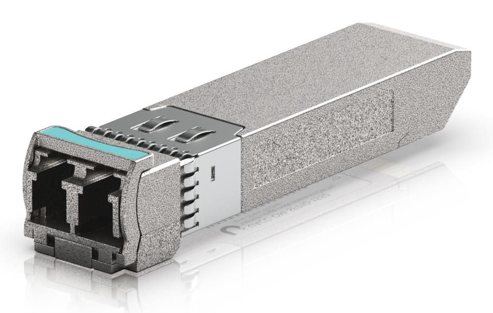 Ubiquiti SFP+ transceiver for CWDM supports 10G connections up to 20 km using single-mode fiber with a duplex LC UPC connector