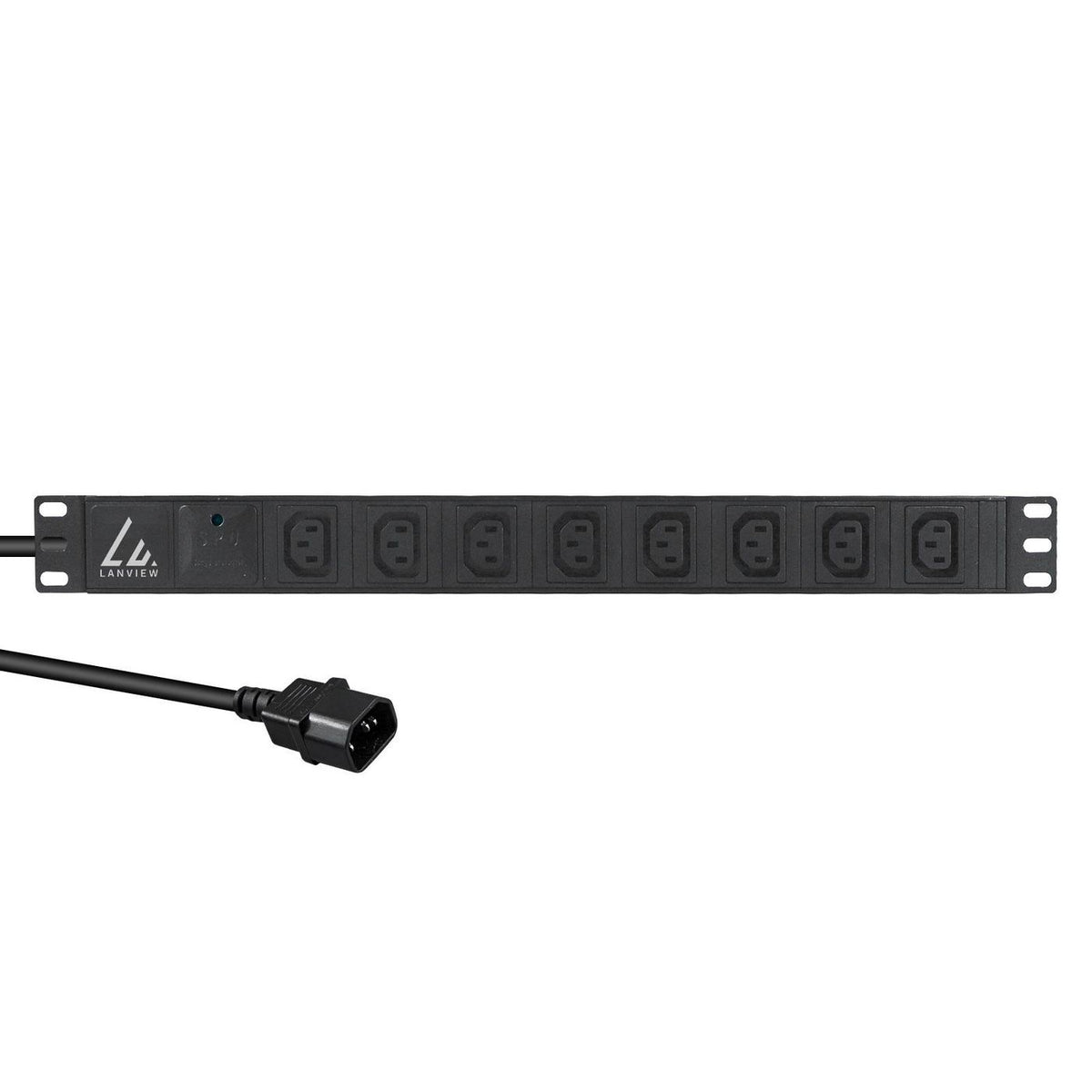 Lanview LVR-2MC14-SPD-C13X8 power distribution unit (PDU) 8 AC outlet(s) 1U Black