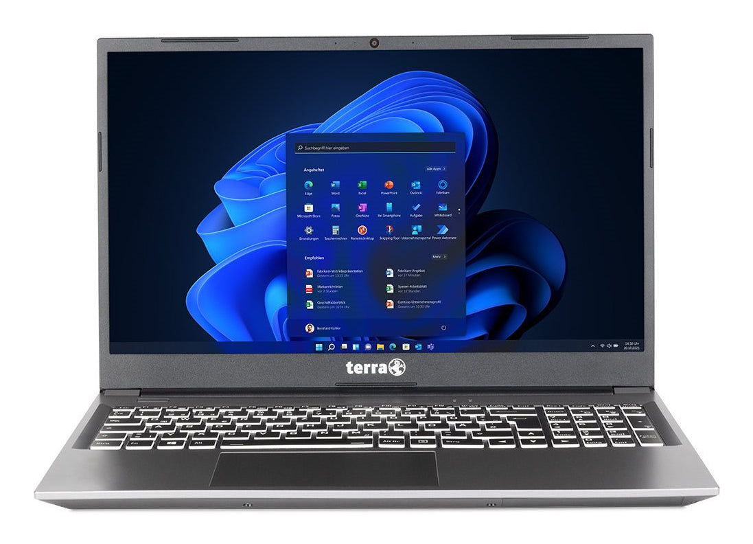 TERRA UK1220818 laptop AMD Ryzen™ 5 7430U 39.6 cm (15.6") Full HD 16 GB DDR4-SDRAM 500 GB SSD Wi-Fi 6E (802.11ax) Windows 11 Pro German Silver