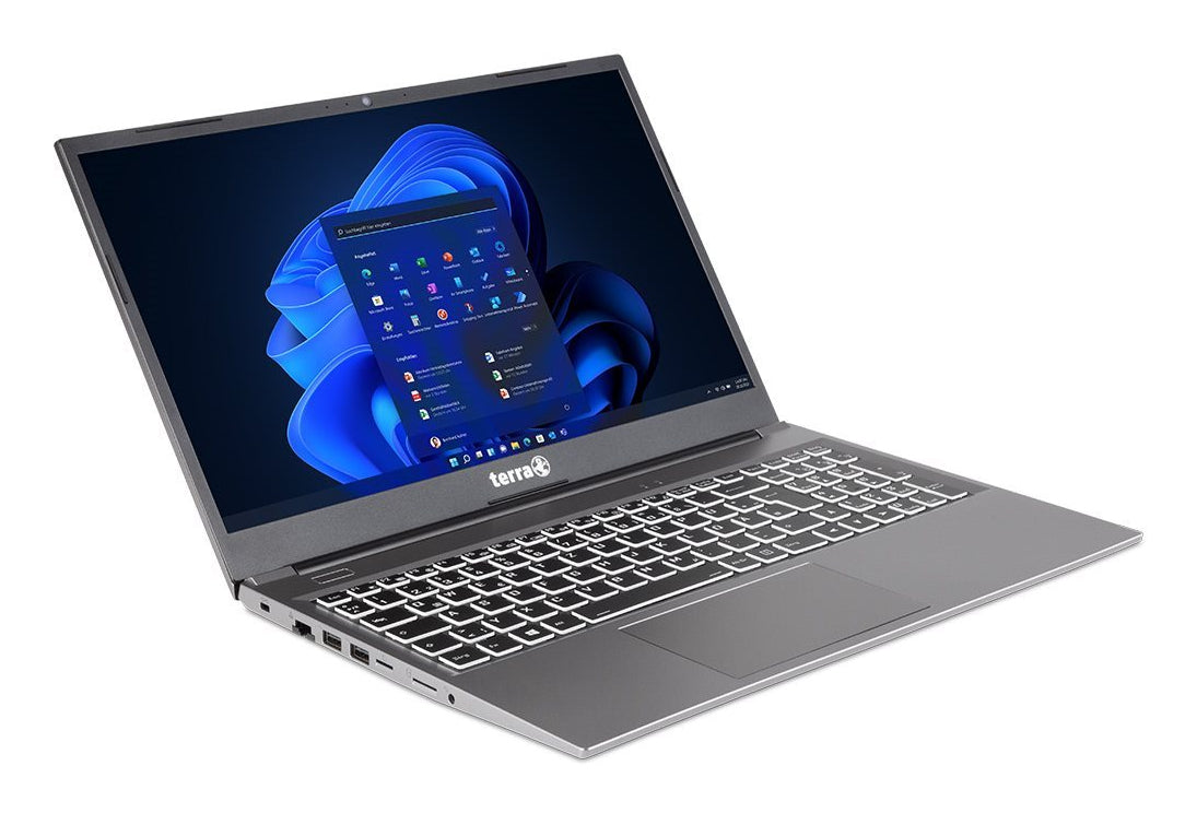 TERRA UK1220818 laptop AMD Ryzen™ 5 7430U 39.6 cm (15.6") Full HD 16 GB DDR4-SDRAM 500 GB SSD Wi-Fi 6E (802.11ax) Windows 11 Pro German Silver
