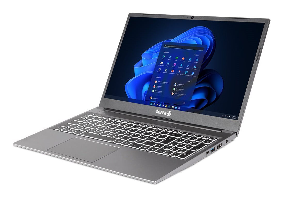 TERRA UK1220819 laptop AMD Ryzen™ 5 7430U 39.6 cm (15.6") Full HD 16 GB DDR4-SDRAM 500 GB SSD Wi-Fi 6E (802.11ax) Windows 11 Home German Silver
