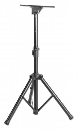 Manhattan Tripod Floor Mount for TV/Monitor/Projector/Laptop, For screens: 13" to 32", VESA compatibility: 75x75 and 100x100mm - check the dimensions of the four mounting holes on back of screen to ensure it fits, Max 15kg, Height Adjustable, Black, Brack