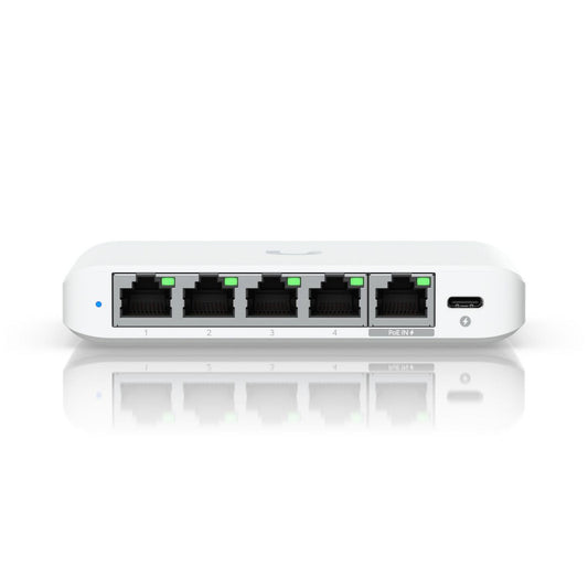 Ubiquiti Compact, 5-port 2.5G switch that can be powered with PoE or a USB-C adapter - UK Plug