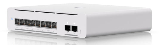 Ubiquiti Desktopwall-mountable, professional-grade 8-port, Layer 3 Etherlighting PoE switch with (8) 10 GbE and (2) 10G SFP ports - UK