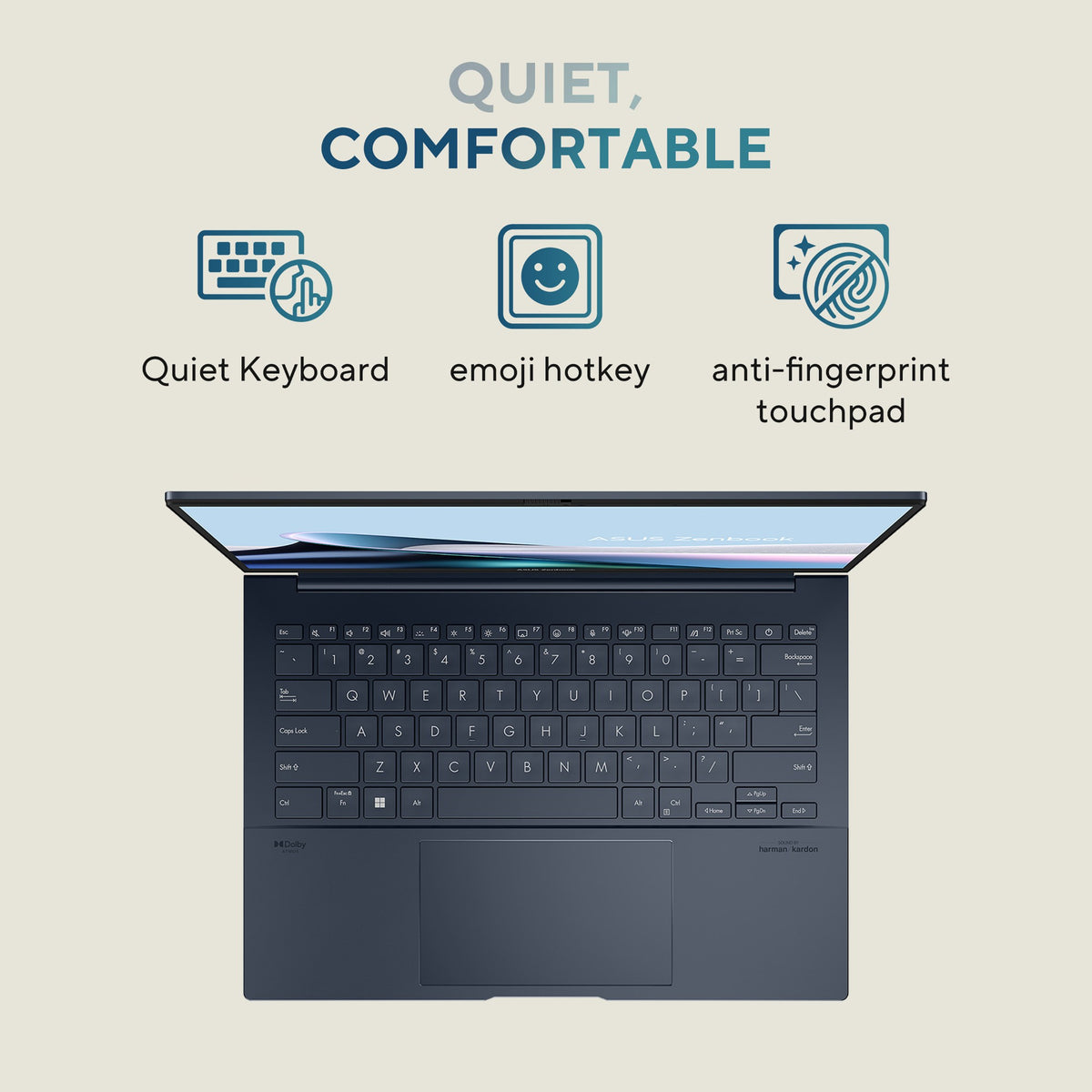 ASUS Zenbook 14 OLED UX3405CA-QL192W Intel Core Ultra 7 255H Laptop 35.6 cm (14") Touchscreen WUXGA 16 GB LPDDR5x-SDRAM 1 TB SSD Wi-Fi 7 (802.11be) Windows 11 Home Blue
