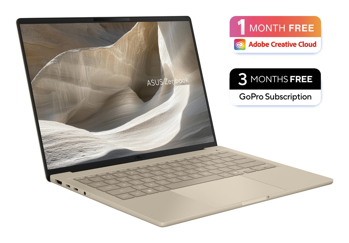 ASUS Zenbook A14 UX3407NA-QD069W Copilot+ PC Snapdragon X2E-88-100 Laptop 35.6 cm (14") WUXGA 16 GB LPDDR5x-SDRAM 1 TB SSD Wi-Fi 7 (802.11be) Windows 11 Home Beige