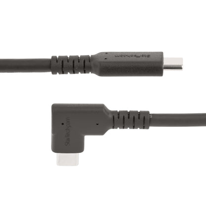 StarTech.com 1.6ft (50cm) USB-C Cable, Right-Angled, USB 10Gbps, 100W (5A) Power Delivery, 8K 60Hz / 4K 144Hz DP Alt Mode, Rugged USB C Cord - Thunderbolt Compatible