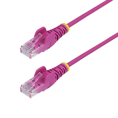 StarTech.com 7m Pink Slim CAT6 Ethernet Cable, Snagless, 100W PoE, UTP, LSZH, 28AWG Pure Bare Copper Wire, Slim RJ45 Network Patch Cord w/Strain Reliefs, Individually Tested
