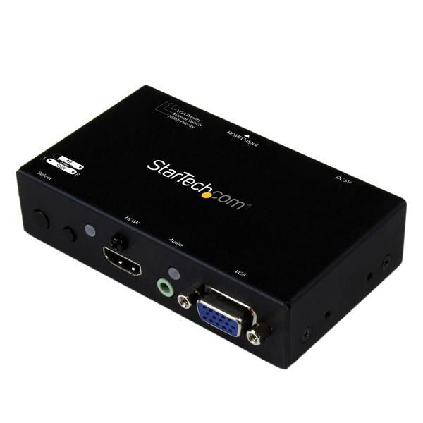 StarTech.com HDMI + VGA CONVERTER SWITCH 2x1 HDMI + VGA to HDMI Converter Switch w/ Automatic and Priority Switching - 1080p, HDMI/VGA, Black,