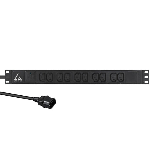Lanview LVR-2MC14-SPD-C13X10 power distribution unit (PDU) 8 AC outlet(s) 1U Black