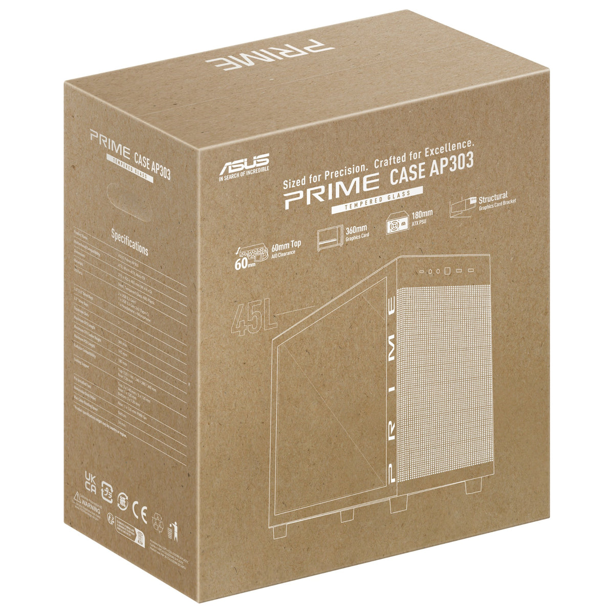 ASUS PRIME AP303 TG Black Midi Tower