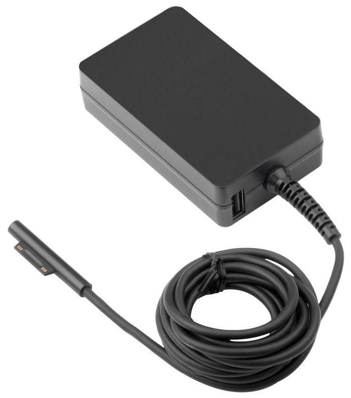 CoreParts Power Adapter, 65W 15V 4.3A Plug:Surface-Thin, Including C5 power cord, W8Z-00002 for Surface Pro 3, 4, 5, 6, 7, 8, 9, X, Surface Laptop