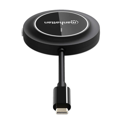 Manhattan 1080p Wireless HDMI Display Adapter with USB-C Transmitter, Dongle Wirelessly Displays a Video Signal from a USB-C Device on an HDMI TV or Projector, Requires Receiver from #208420 Wireless HDMI Presentation Kit, Black