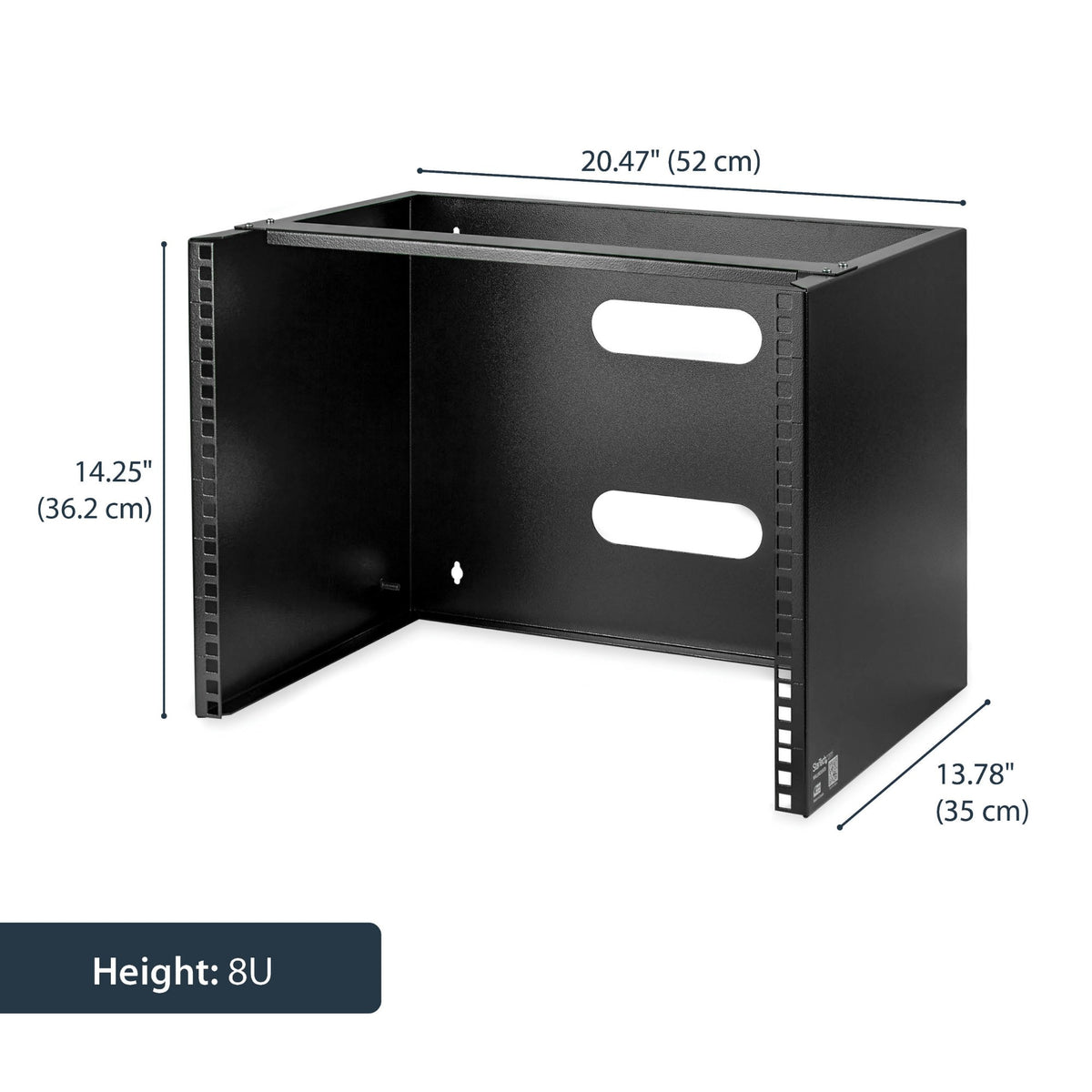 StarTech.com 8U Wall Mount Network Rack - 14 Inch Deep (Low Profile) - 19" Patch Panel Bracket for Shallow Server and IT Equipment, Network Switches - 80lbs/36kg Weight Capacity, Black - TAA