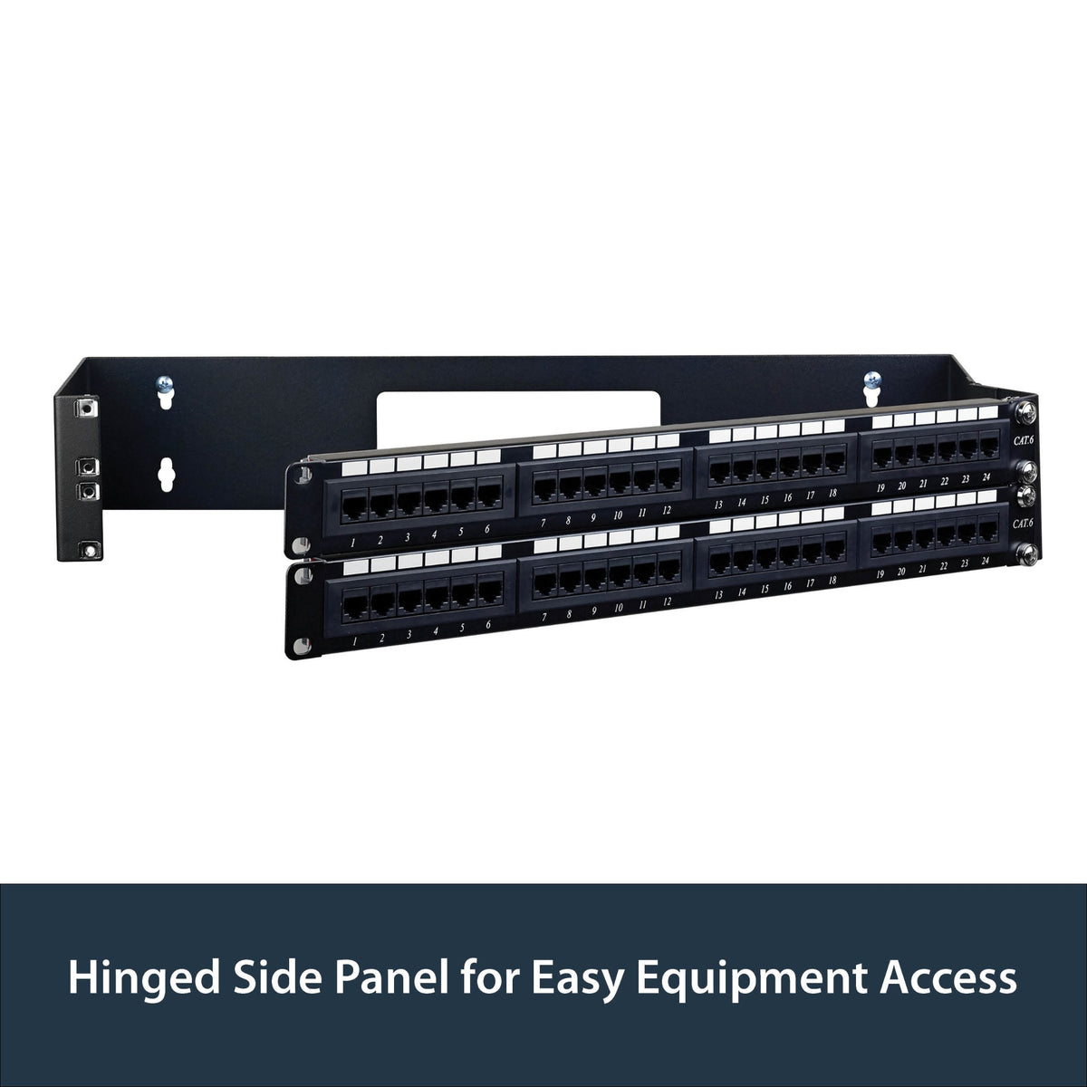 StarTech.com 2U Hinged Wall Mount Patch Panel Bracket - 6 inch Deep - 19" Patch Panel Swing Rack for Shallow Network Equipment- 22lbs