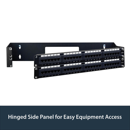 StarTech.com 2U Hinged Wall Mount Patch Panel Bracket - 6 inch Deep - 19" Patch Panel Swing Rack for Shallow Network Equipment- 22lbs