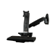StarTech.com Wall Mount Workstation - Articulating Full Motion Standing Desk with Ergonomic Height Adjustable Monitor & Keyboard Tray Arm - Mouse & Scanner Holders - Single VESA Display - TAA