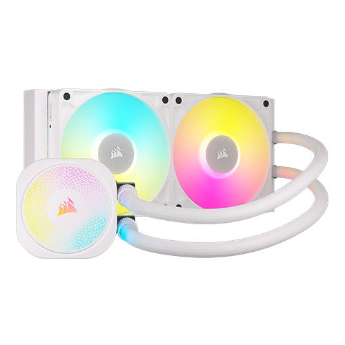 Corsair iCUE LINK TITAN 240 RX RGB Liquid CPU Cooler, RX120 RGB Magnetic Dome Fans, 20 LED Pump Head, iCUE LINK Hub Included, White